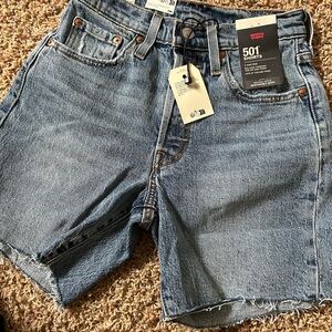 Levi’s Long Cutoff Jean Shorts